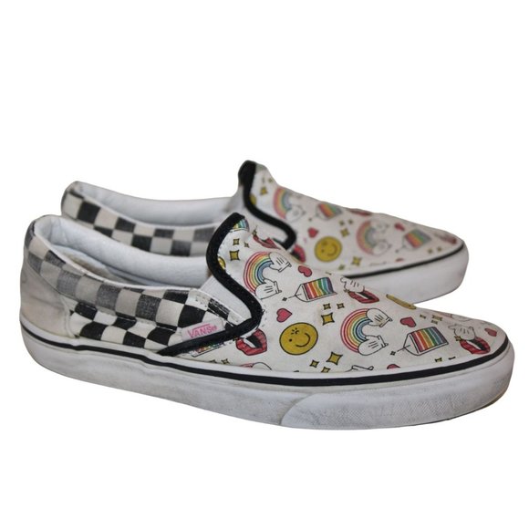 VANS Womens Flour Shop Icons Checkerboard SNEAKERS / SHOES Slip-On Sz M/5.5 W/7 - Picture 1 of 9